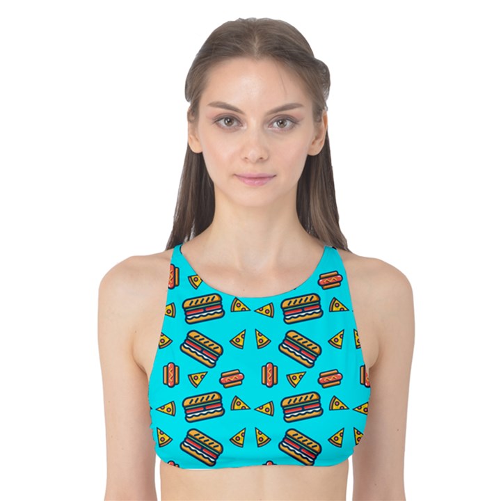 Fast Food Blue Tank Bikini Top