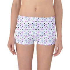 Hearts And Star Dot White Boyleg Bikini Bottoms by snowwhitegirl