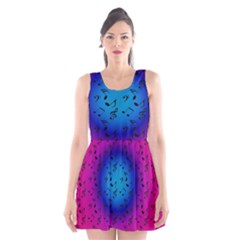 Pink Music Blue  Moon Scoop Neck Skater Dress by snowwhitegirl