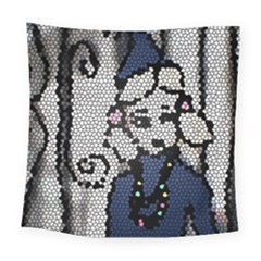 Pixie Girl Stained Glass Square Tapestry (large)