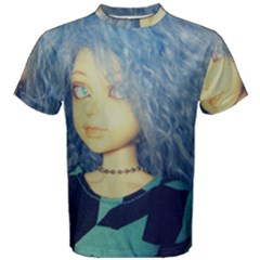 Blue Hair Boy Men s Cotton Tee by snowwhitegirl