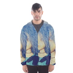 Blue Hair Boy Hooded Windbreaker (men) by snowwhitegirl