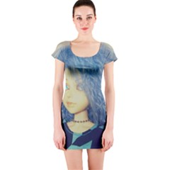 Blue Hair Boy Short Sleeve Bodycon Dress by snowwhitegirl