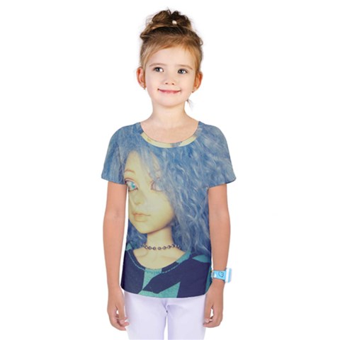 Blue Hair Boy Kids  One Piece Tee by snowwhitegirl