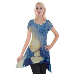 Blue Hair Boy Short Sleeve Side Drop Tunic by snowwhitegirl