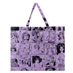 Lilac Yearbook 1 Zipper Large Tote Bag by snowwhitegirl