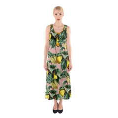 Fruit Branches Sleeveless Maxi Dress