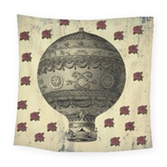 Vintage Air Balloon With Roses Square Tapestry (large)