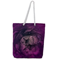 Wonderful Flower In Ultra Violet Colors Full Print Rope Handle Tote (large) by FantasyWorld7