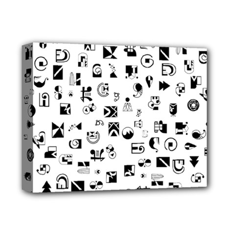 Black Abstract Symbols Deluxe Canvas 14  X 11  (stretched) by FunnyCow