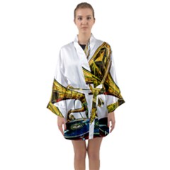 Vintage Gramophone Long Sleeve Kimono Robe by FunnyCow