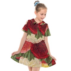 Flowers 1776429 1920 Kids  Short Sleeve Shirt Dress by vintage2030