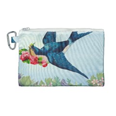 Blue Bird Canvas Cosmetic Bag (large) by vintage2030