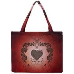 Wonderful Heart With Decorative Elements Mini Tote Bag by FantasyWorld7