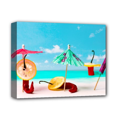 Red Chili Peppers On The Beach Deluxe Canvas 14  X 11  (stretched) by FunnyCow