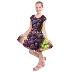 Red And Green Grapes Kids  Short Sleeve Dress by FunnyCow
