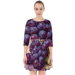 Red And Green Grapes Smock Dress by FunnyCow