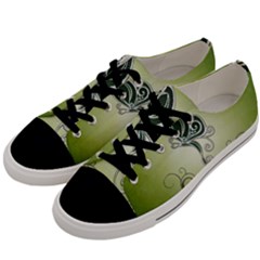 Wonderful Butterlies , Green Colors Men s Low Top Canvas Sneakers by FantasyWorld7