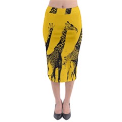 Giraffe  Midi Pencil Skirt by Valentinaart