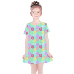 Pastel Rainbow Monstera Kids  Simple Cotton Dress by PodArtist