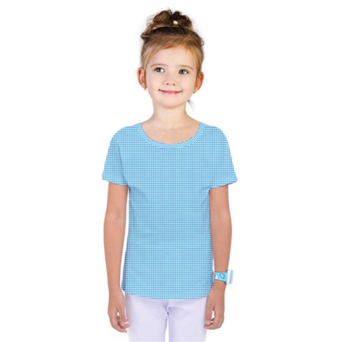 Oktoberfest Bavarian Blue Mini Houndstooth Check Kids  One Piece Tee by PodArtist