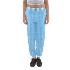 Oktoberfest Bavarian Blue And White Small Gingham Check Women s Jogger Sweatpants by PodArtist