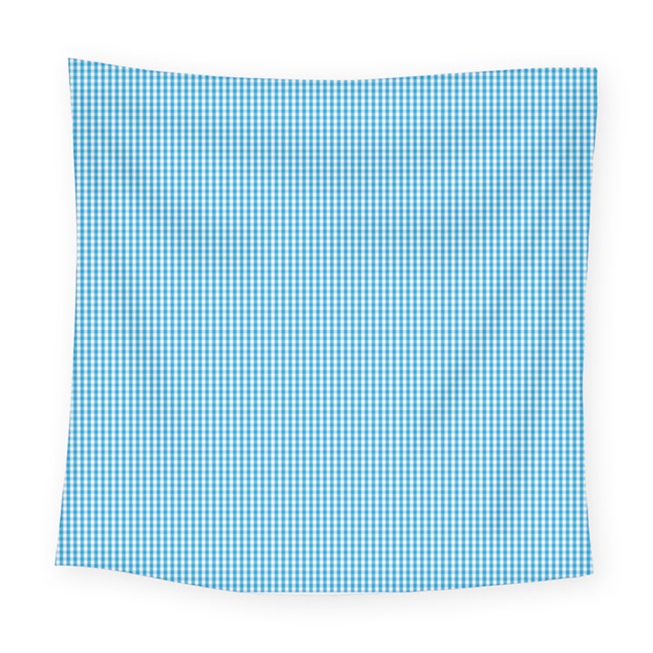 Oktoberfest Bavarian Blue and White Small Gingham Check Square Tapestry (Large)