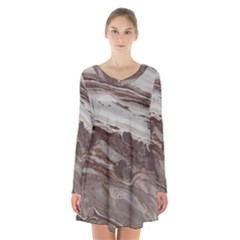 Mud Long Sleeve Velvet V-neck Dress by WILLBIRDWELL