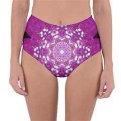 Wonderful Star Flower Painted On Canvas Reversible High-waist Bikini Bottoms by pepitasart