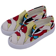 Pop Art   Kids  Canvas Slip Ons by Valentinaart