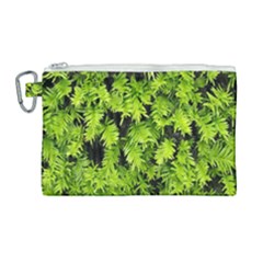 Green Hedge Texture Yew Plant Bush Leaf Canvas Cosmetic Bag (large) by Sapixe