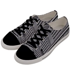 Brickwork Stone Building Facade Men s Low Top Canvas Sneakers by Sapixe