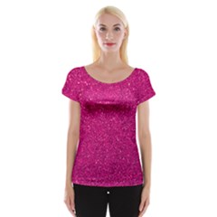 Hot Pink Glitter Cap Sleeve Top by snowwhitegirl