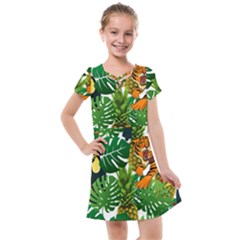 Tropical Pelican Tiger Jungle Kids  Cross Web Dress by snowwhitegirl