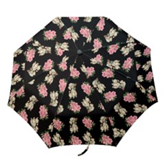 Retro Dog Floral Pattern Folding Umbrellas by snowwhitegirl