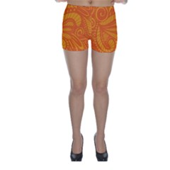 Pop Orange Skinny Shorts by ArtByAmyMinori