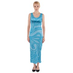 Pop Sky Fitted Maxi Dress by ArtByAmyMinori