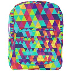 Bright Color Triangles Seamless Abstract Geometric Background Full Print Backpack by Alisyart