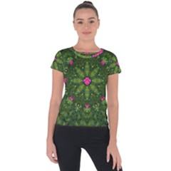 The Most Sacred Lotus Pond  With Bloom    Mandala Short Sleeve Sports Top  by pepitasart