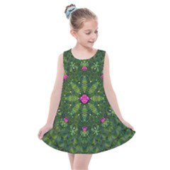 The Most Sacred Lotus Pond  With Bloom    Mandala Kids  Summer Dress by pepitasart