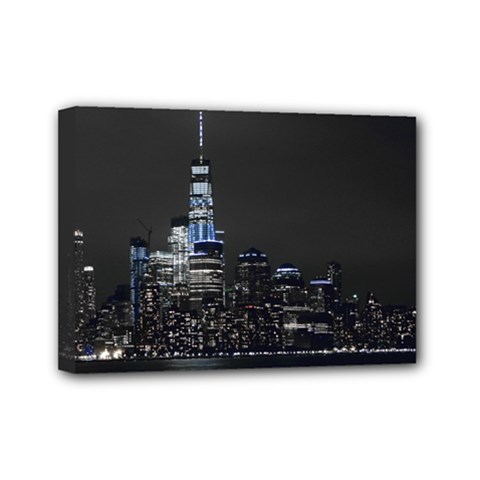 New York Skyline New York City Mini Canvas 7  X 5  (stretched) by Nexatart