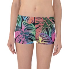 Leaves Tropical Jungle Pattern Reversible Boyleg Bikini Bottoms