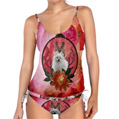 Cute Pemeranian With Flowers Tankini Set by FantasyWorld7