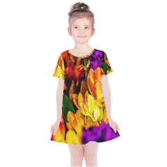 Fancy Tulip Flowers In Spring Kids  Simple Cotton Dress by FunnyCow