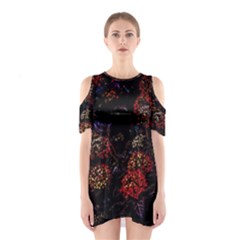 Floral Fireworks Shoulder Cutout One Piece Dress by FunnyCow