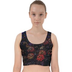 Floral Fireworks Velvet Racer Back Crop Top by FunnyCow