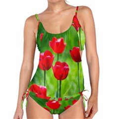 Red Tulip Flowers, Sunny Day Tankini Set by FunnyCow