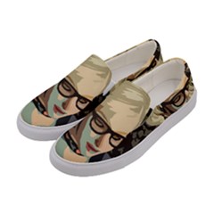 Girl Thinking Women s Canvas Slip Ons by snowwhitegirl