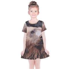 Bear Looking Kids  Simple Cotton Dress by snowwhitegirl