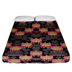 Heavy Metal Meets Power Of The Big Flower Fitted Sheet (california King Size) by pepitasart